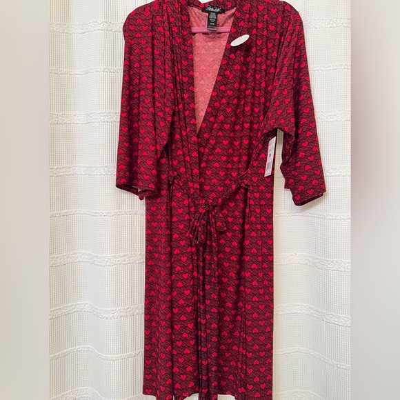 Heart Patterned Red Women's Robe - Picture 6 of 10